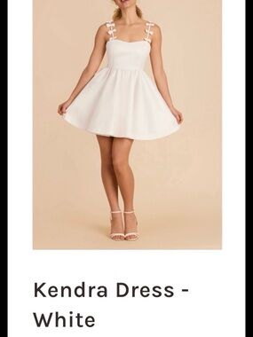 Kendra White Mini Dress with Bow-Detail Straps